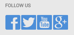 Blaue Social Media Buttons - Facebook, Twitter, YouTube, Google Plus